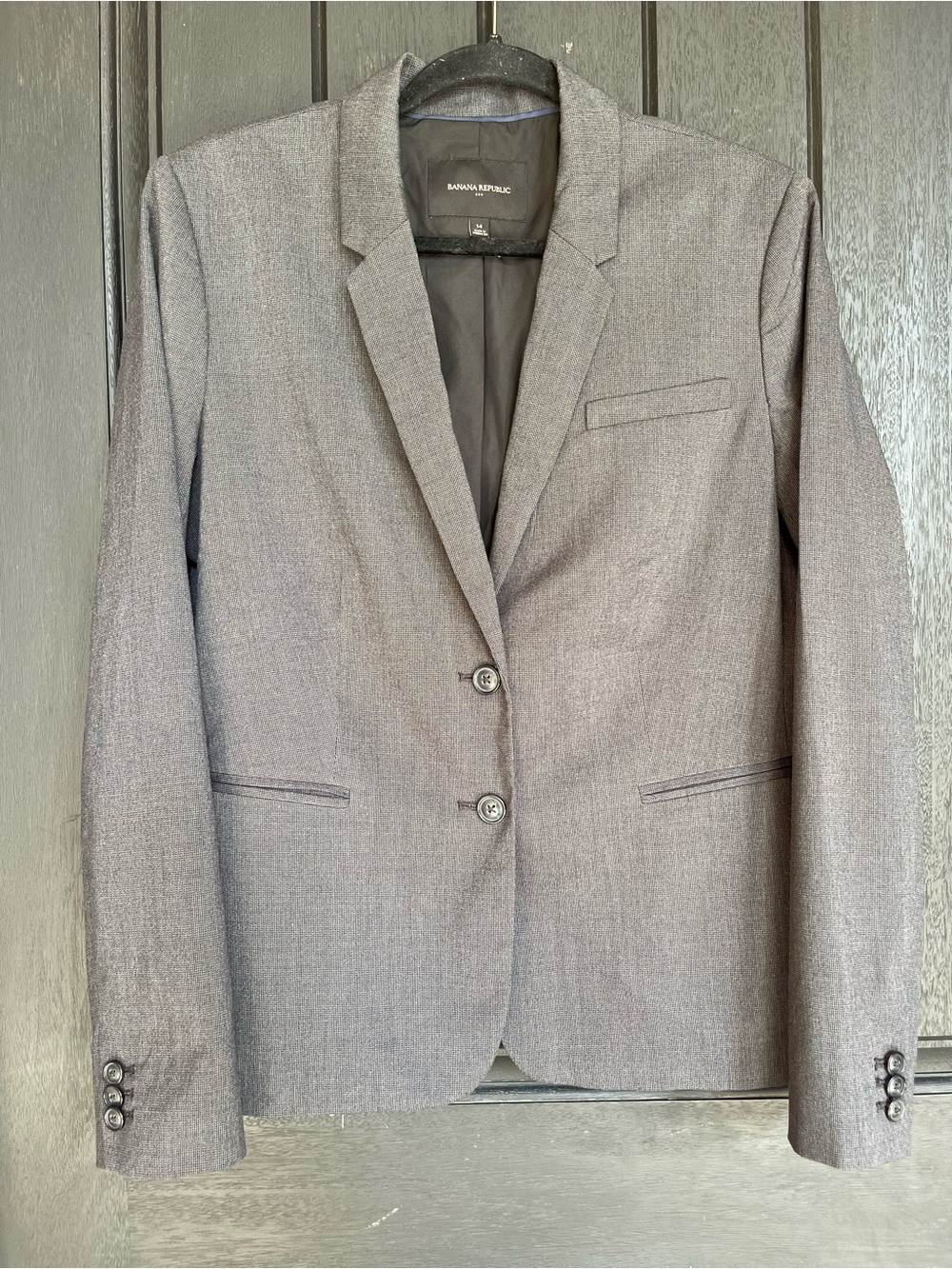 Banana Republic Women’s Blazer Size 14 Gray Two Button Tailored Career